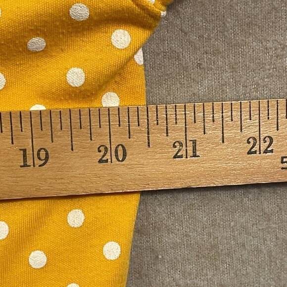 Karen Scott Top Women's Large Yellow Polkadot Short Sleeves - Picture 6 of 11